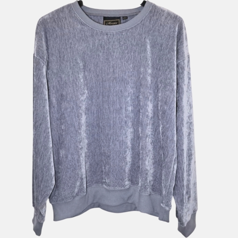 Massive Luxury Edition Velour Crewneck Pullover Sweatshirt Size L NWT
